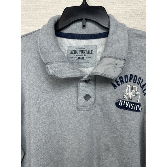 Aeropostale Men’s Sz XL Fleece Lined Shirt Authentic Fit 100% Cotton Gray - Picture 2 of 11